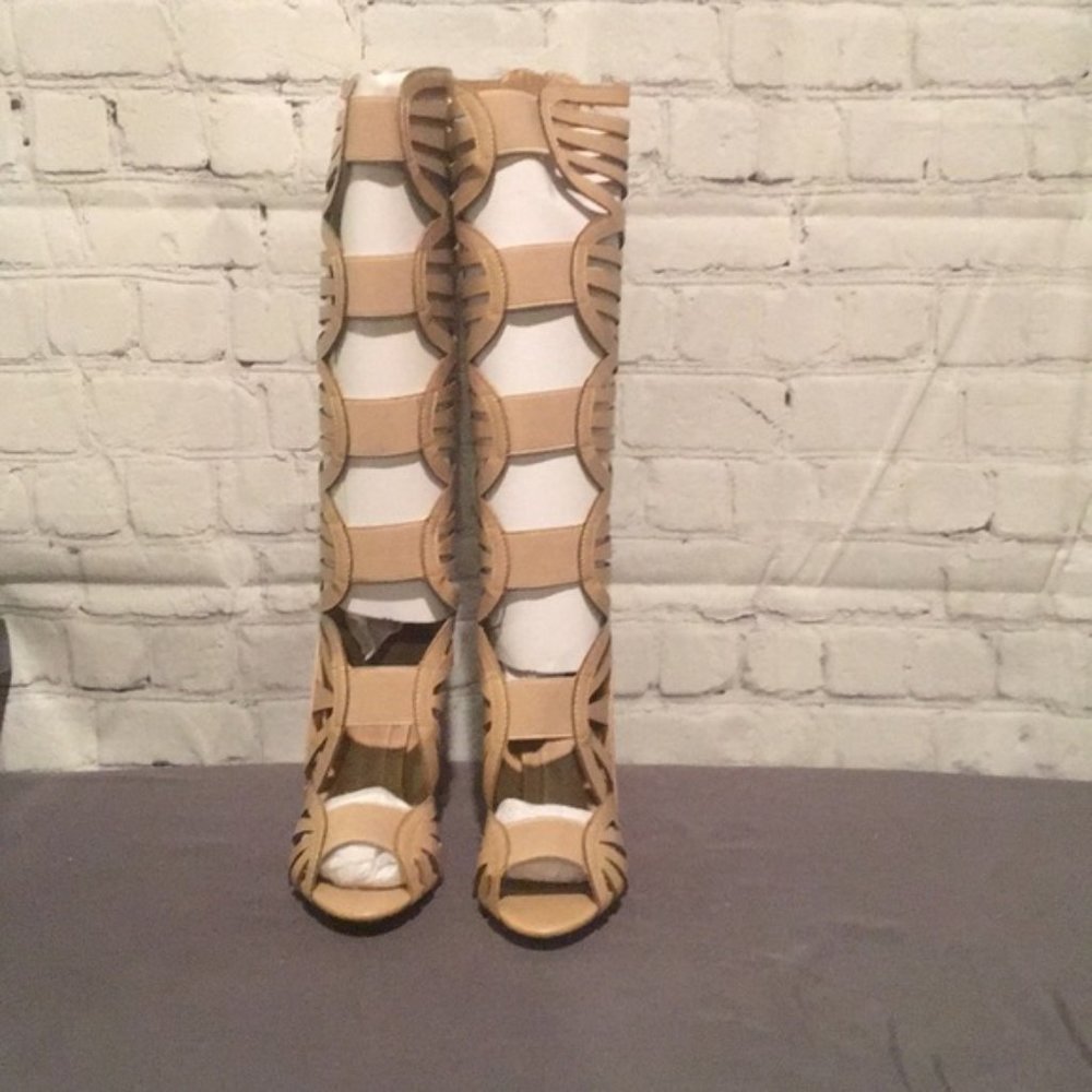 NIB Gladiator Style High Heel Boots, Multiple Szs - Picture 7 of 8